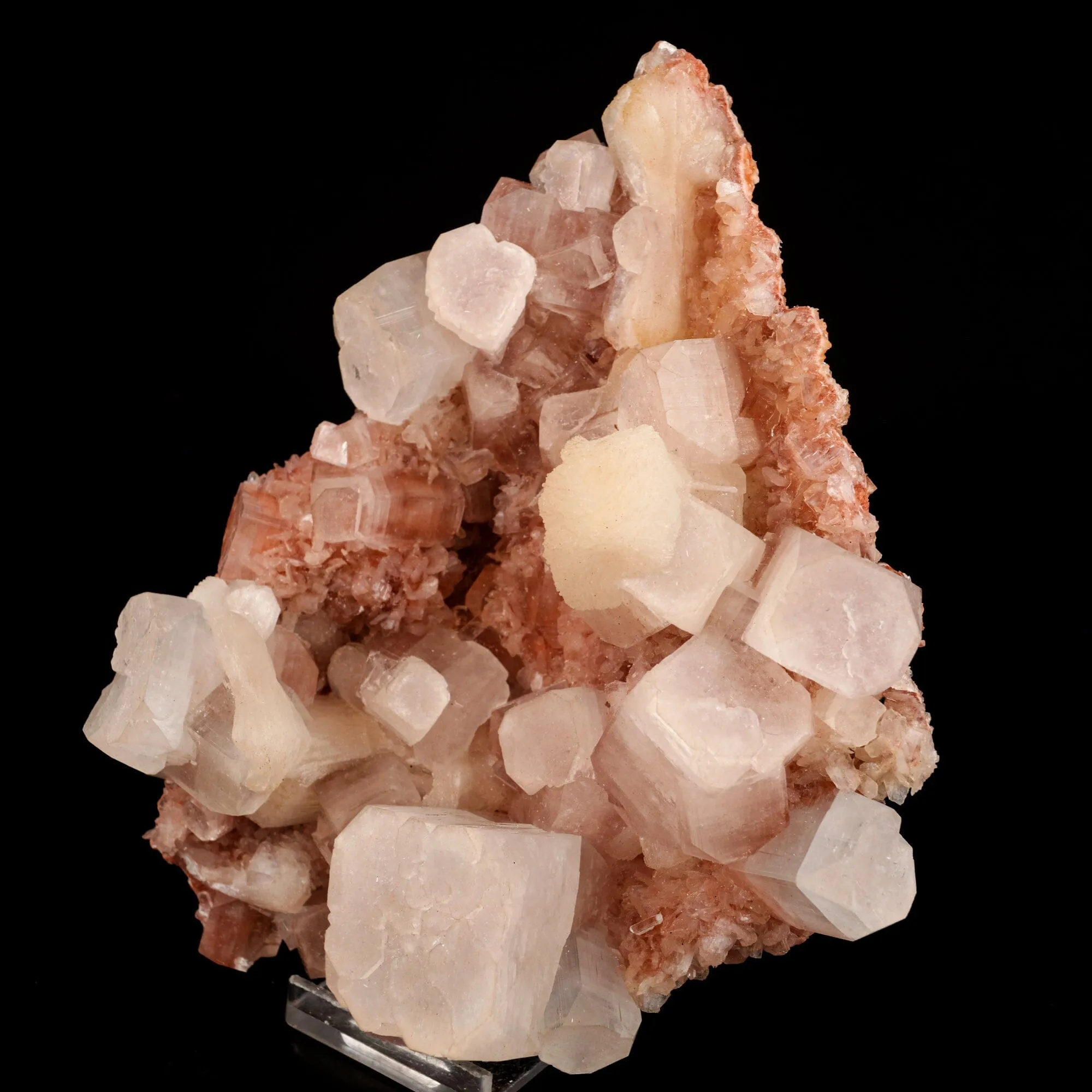 Apophyllite Cube with pink Stilbite Natural Mineral Specimen - image 2