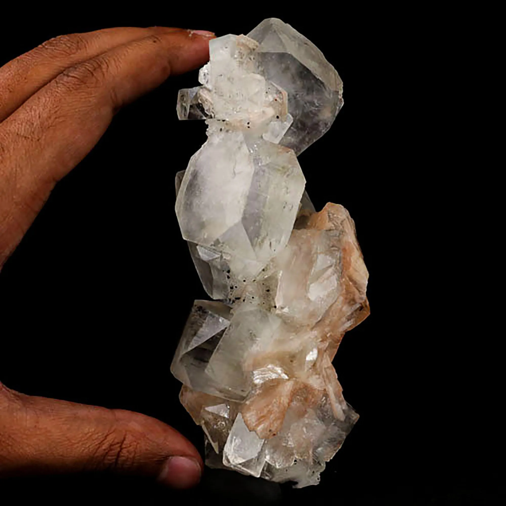 Apophyllite Cube with Stilbite Natural Mineral Specimen - image 5