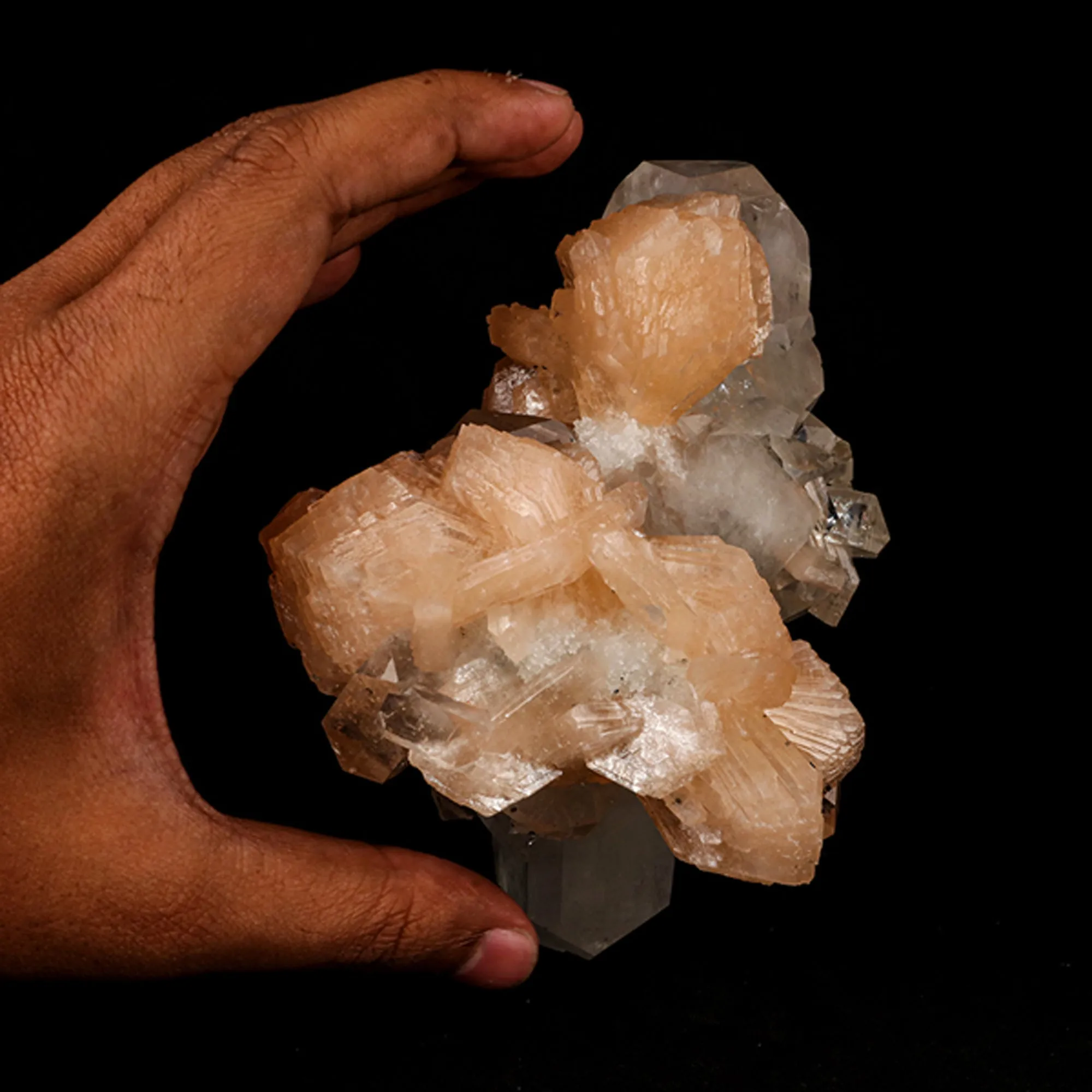 Apophyllite Cube with Stilbite Natural Mineral Specimen - image 5