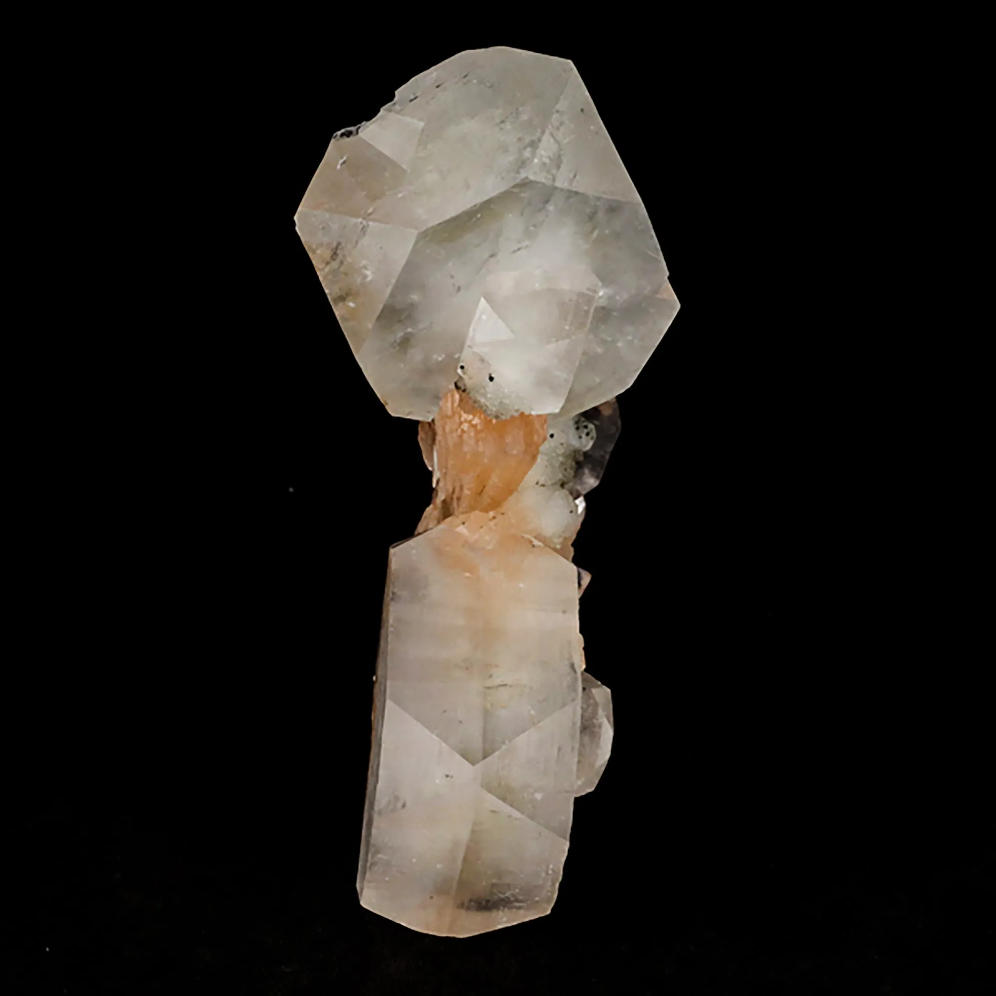 Apophyllite Cube with Stilbite on Chalcedony Natural Mineral Specimen - image 1