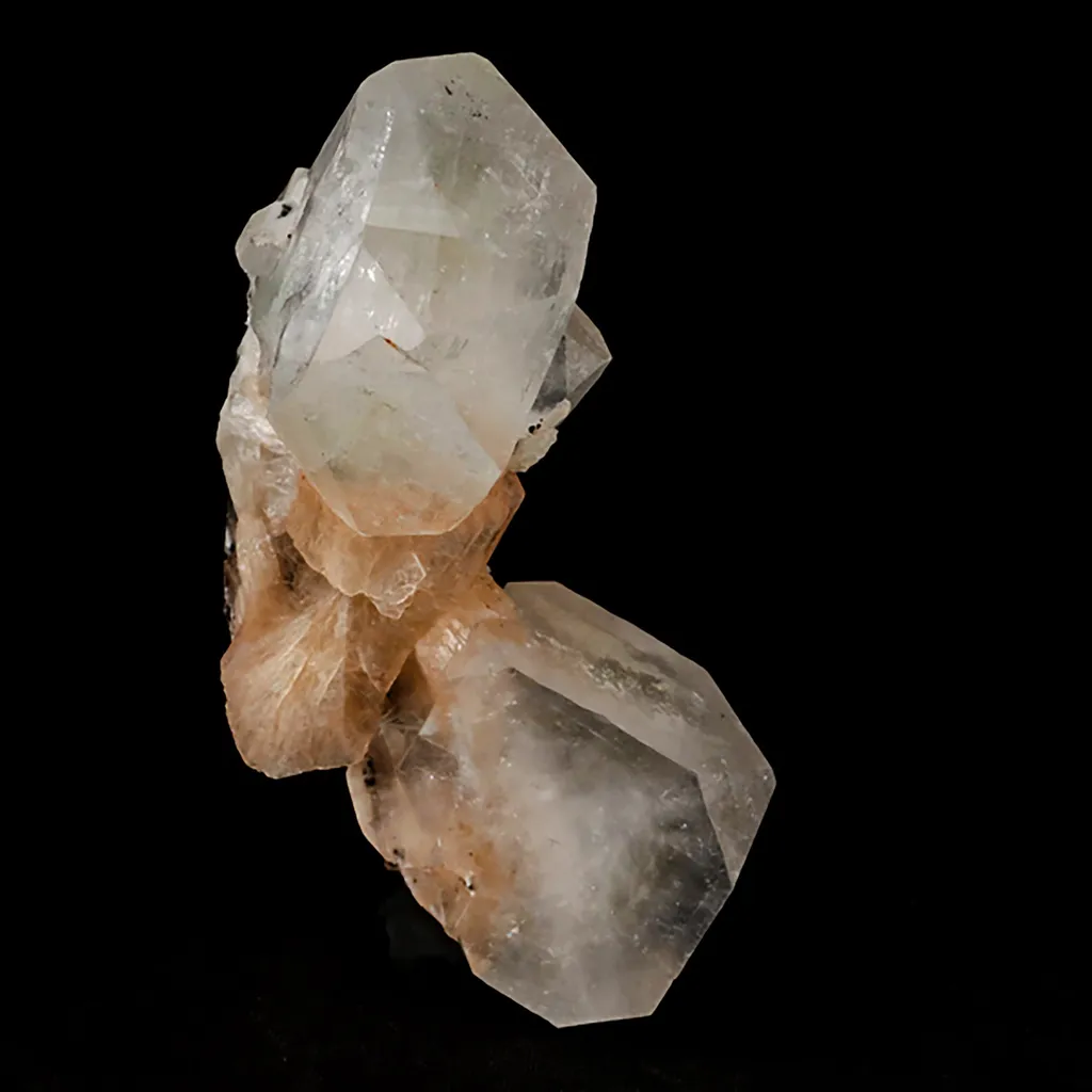 Apophyllite Cube with Stilbite on Chalcedony Natural Mineral Specimen - image 2