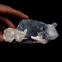 Apophyllite Cube with Stilbite on Chalcedony Natural Mineral Specimen - image 4