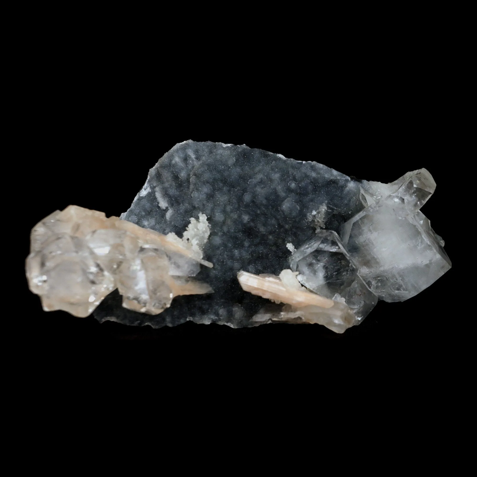 Apophyllite Cube with Stilbite on Chalcedony Natural Mineral Specimen - image 1