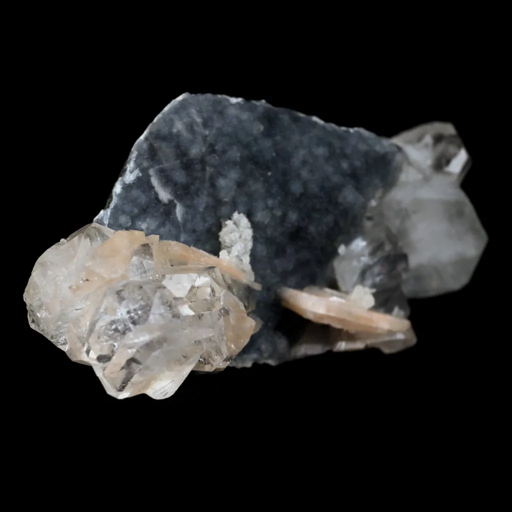 Apophyllite Cube with Stilbite on Chalcedony Natural Mineral Specimen - image 2