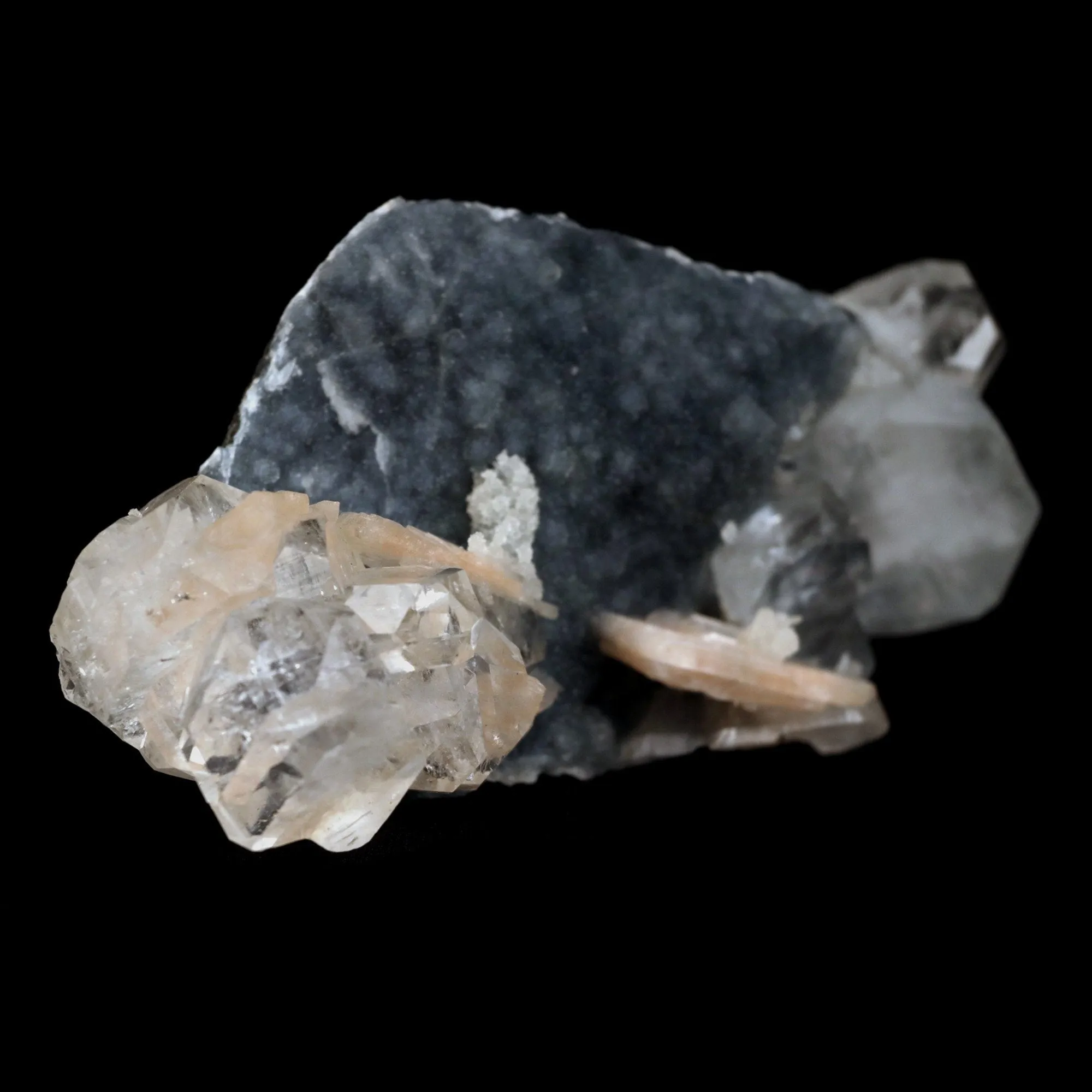 Apophyllite Cube with Stilbite on Chalcedony Natural Mineral Specimen - image 2