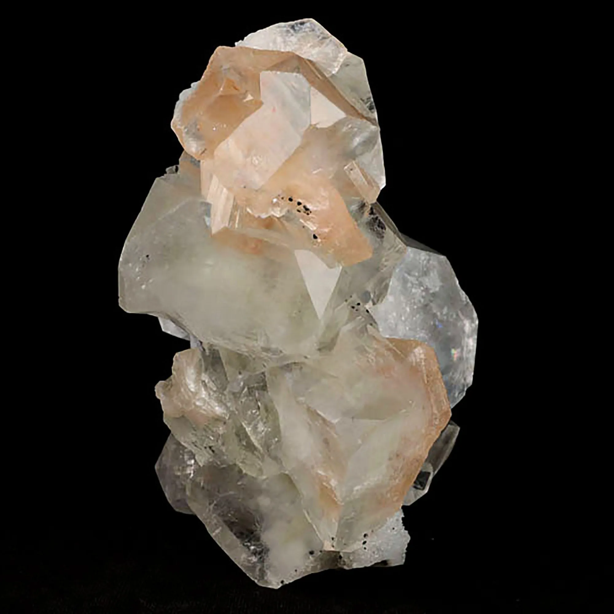Apophyllite Cube with Stilbite on Chalcedony Natural Mineral Specimen - image 1