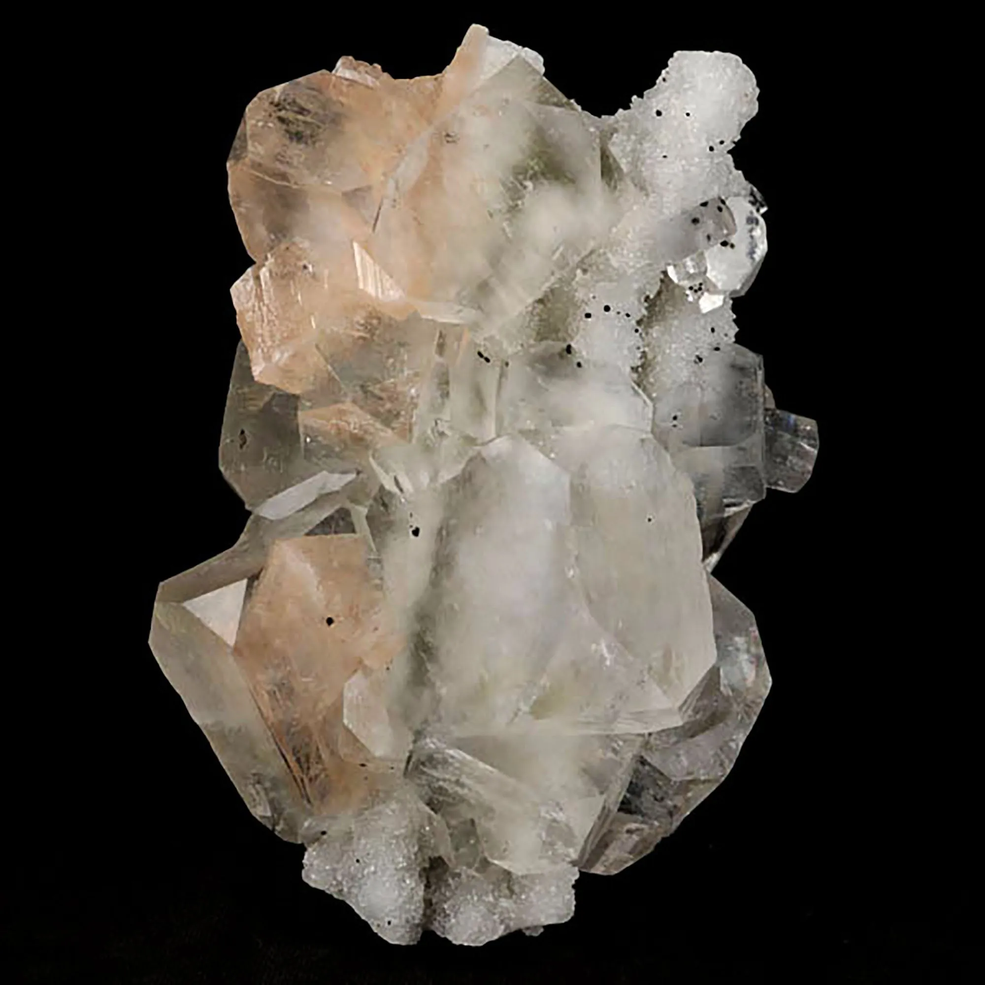 Apophyllite Cube with Stilbite on Chalcedony Natural Mineral Specimen - image 3