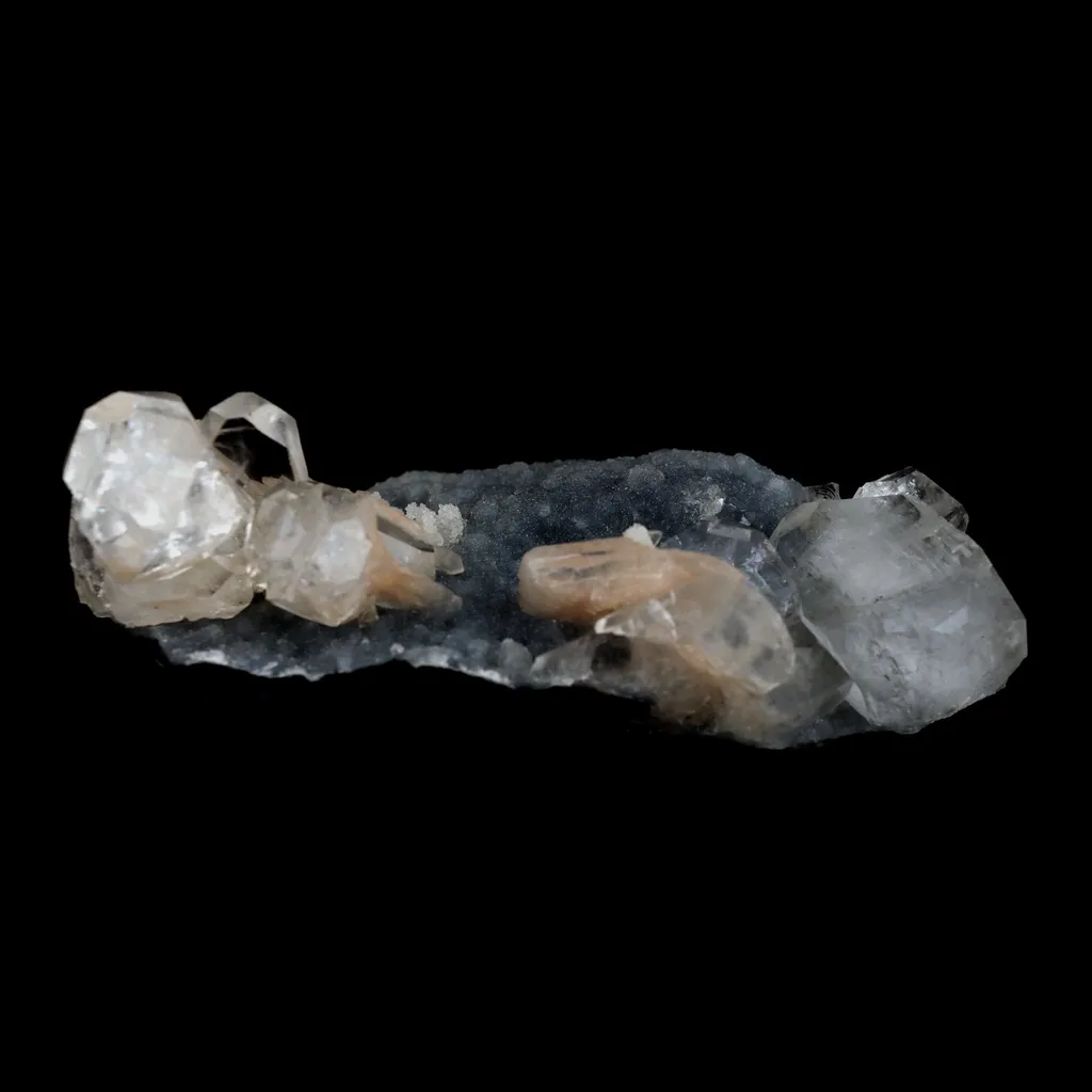 Apophyllite Cube with Stilbite on Chalcedony Natural Mineral Specimen - image 5