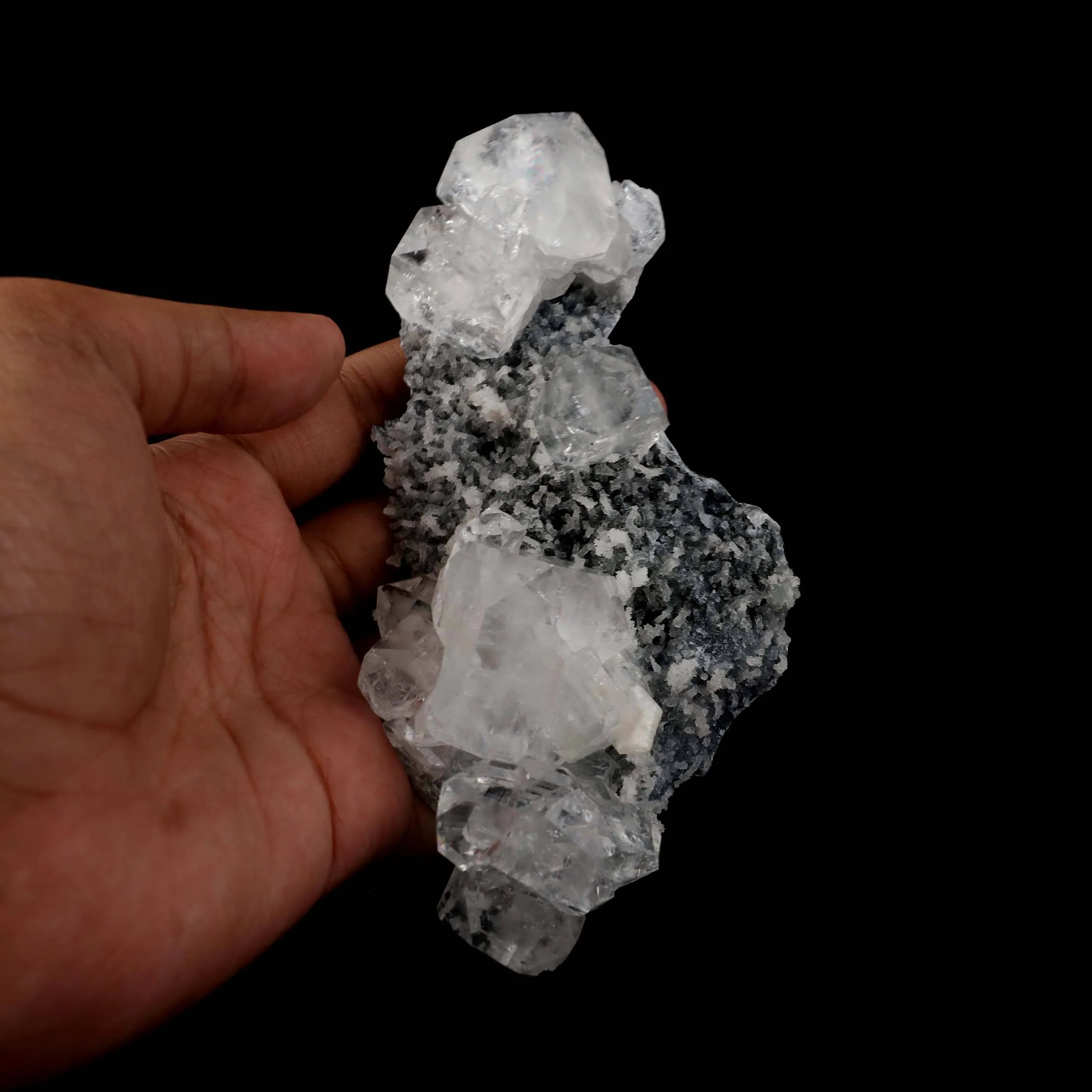 Apophyllite Cubes on Chalacedony Natural Mineral Specimen - image 5