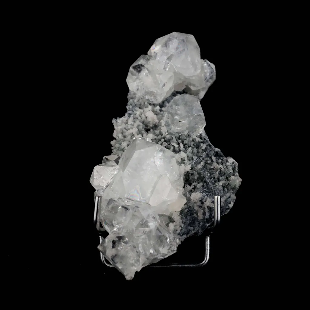 Apophyllite Cubes on Chalacedony Natural Mineral Specimen image