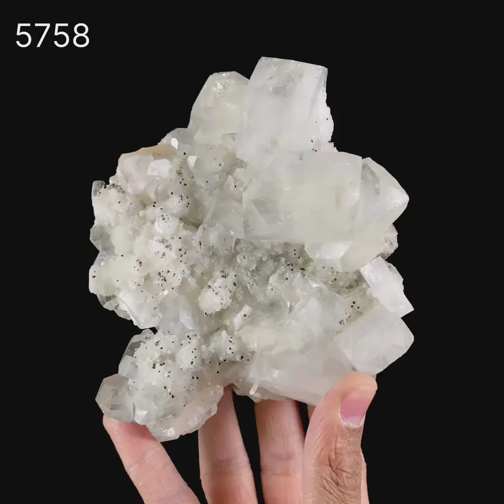 Apophyllite Cubes on Chalcedony Natural Mineral Specimen - image 6
