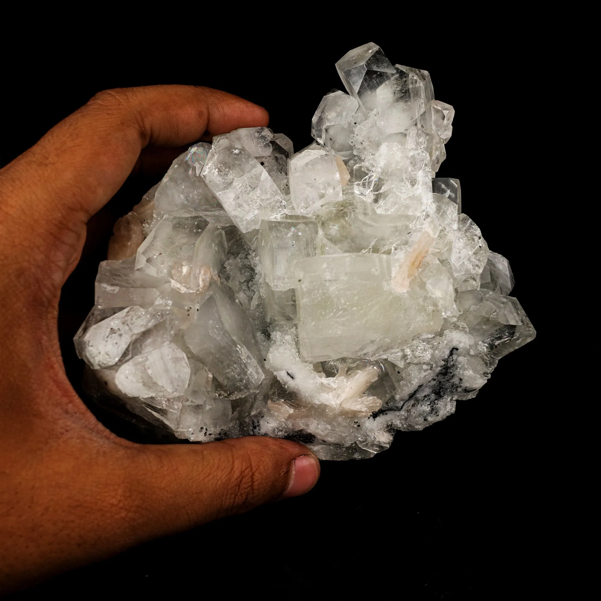 Apophyllite Cubes on Chalcedony Natural Mineral Specimen - image 5