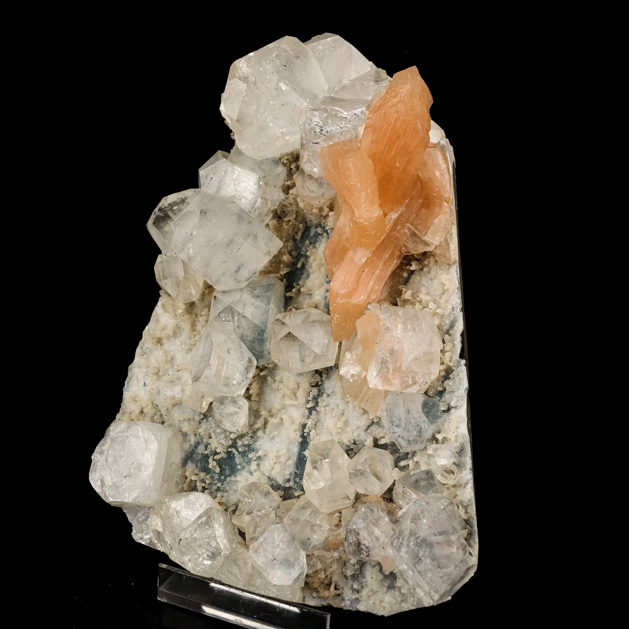 Apophyllite Cubes with Stilbite and Chalcedony Natural Mineral Specimen - image 3