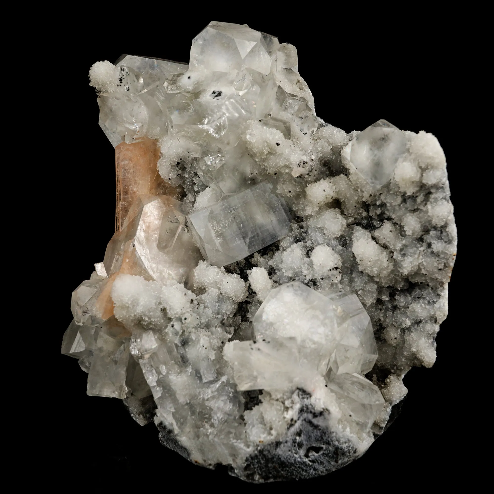 Apophyllite Cubes with Stilbite and Chalcedony Natural Mineral Specimen - image 3