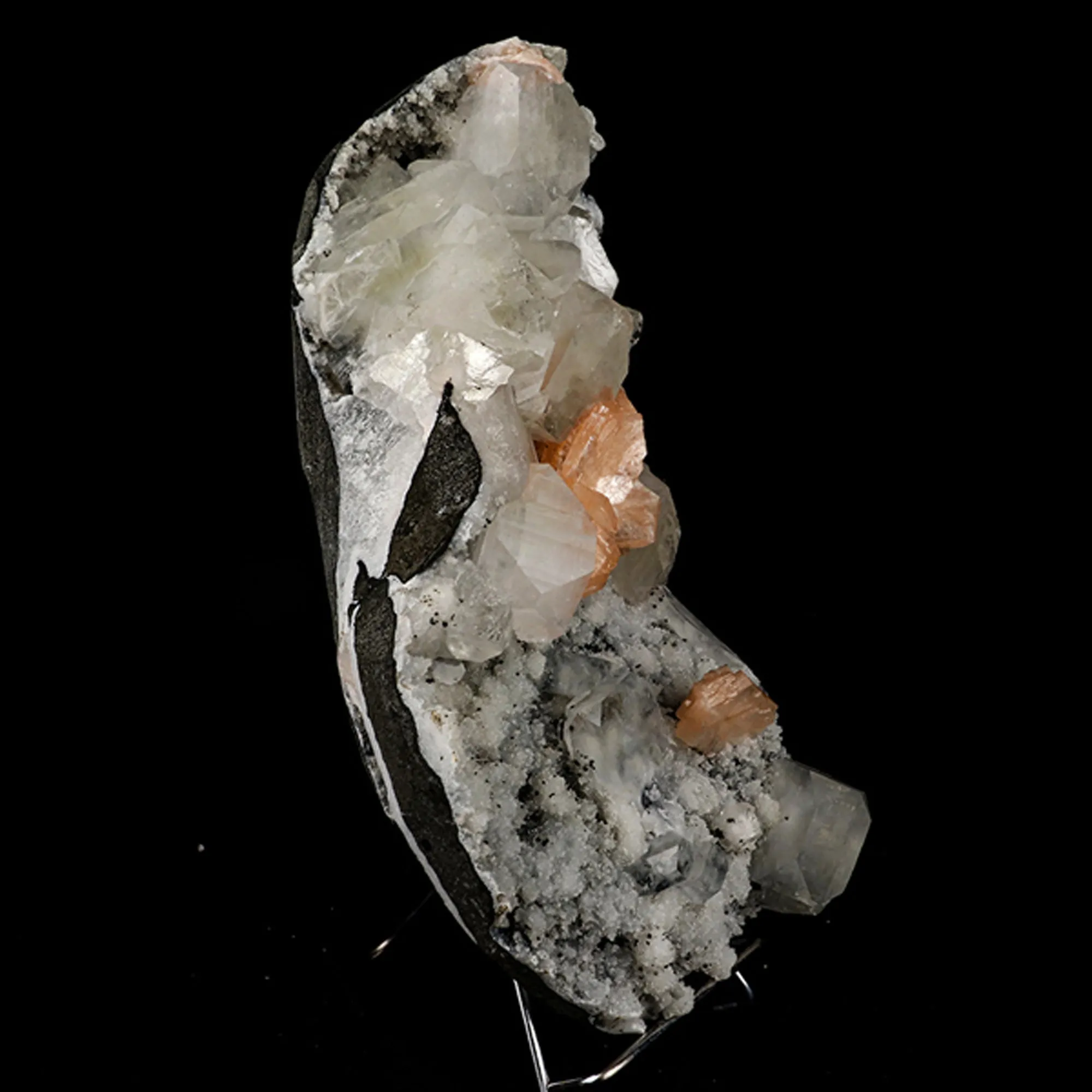 Apophyllite Cubes with Stilbite on Chalcedony Natural Mineral Specimen - image 3