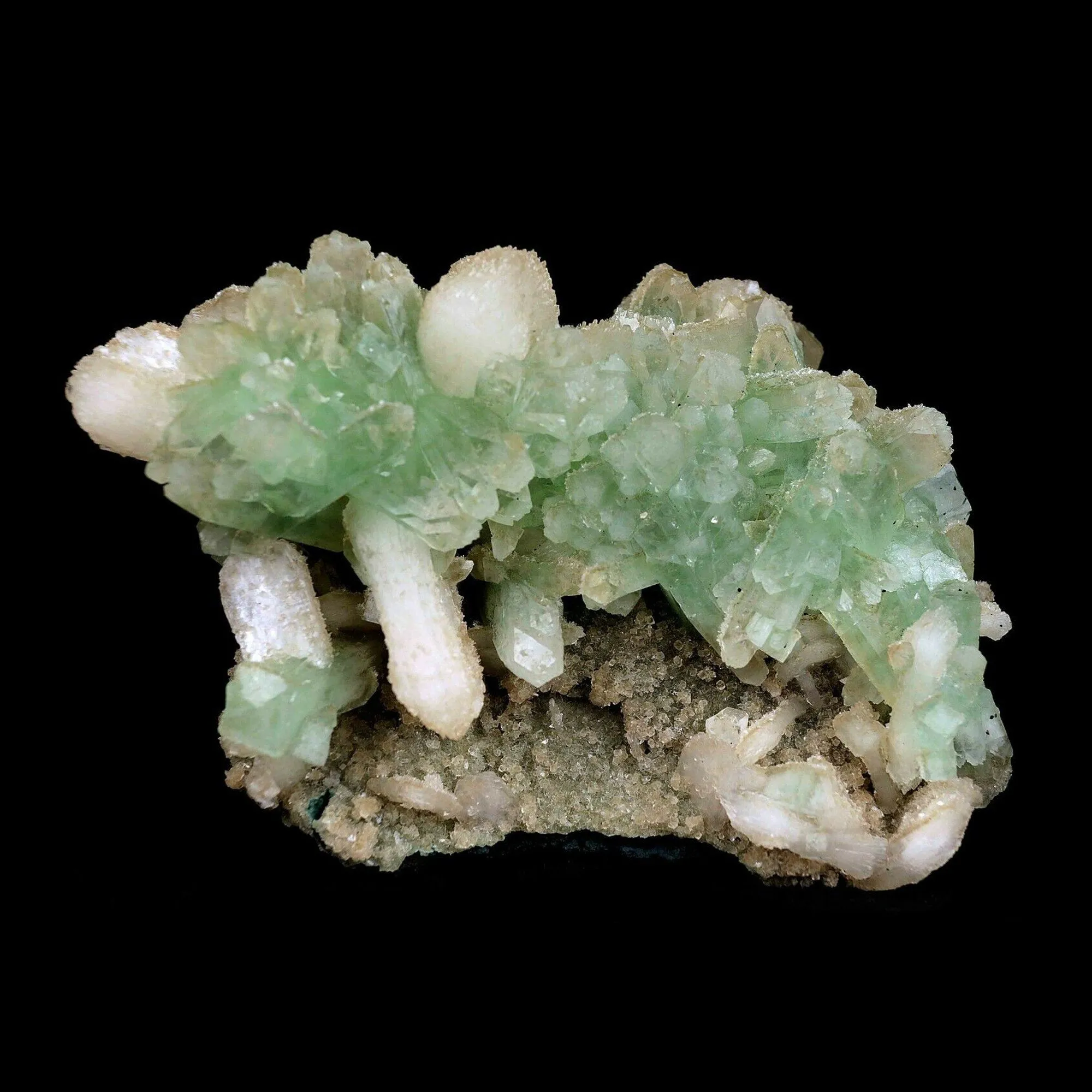 Apophyllite Green Crystal with Stilbite Natural Mineral Specimen - image 1