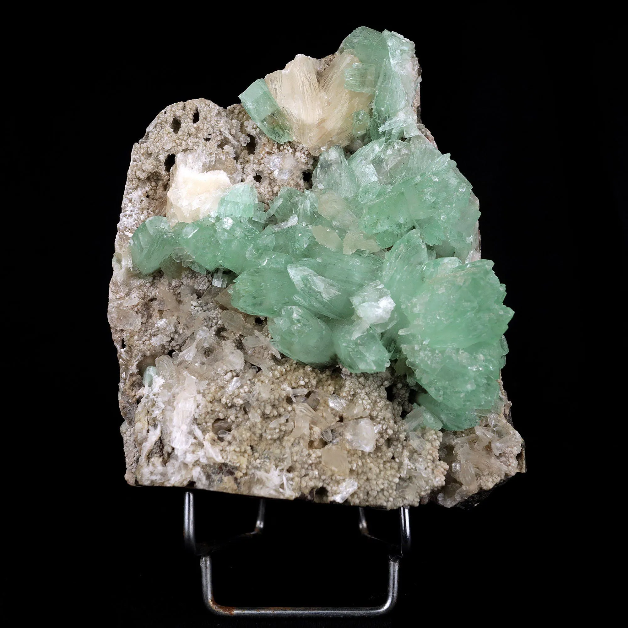 Apophyllite Green Crystal with Stilbite Natural Mineral Specimen - image 1