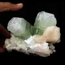 Apophyllite green crystal with Stilbite Natural Mineral Specimen - image 2