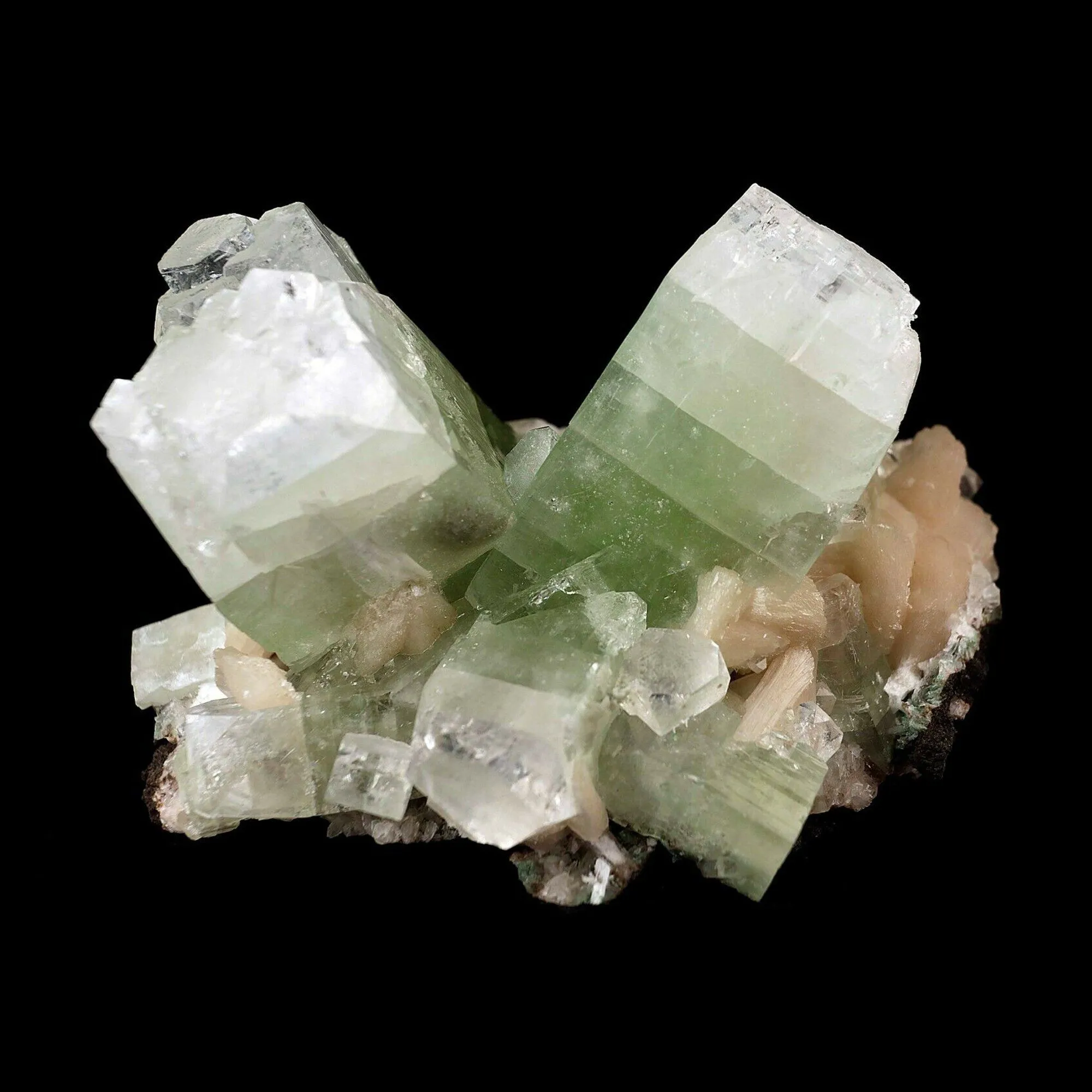 Apophyllite green crystal with Stilbite Natural Mineral Specimen - image 5