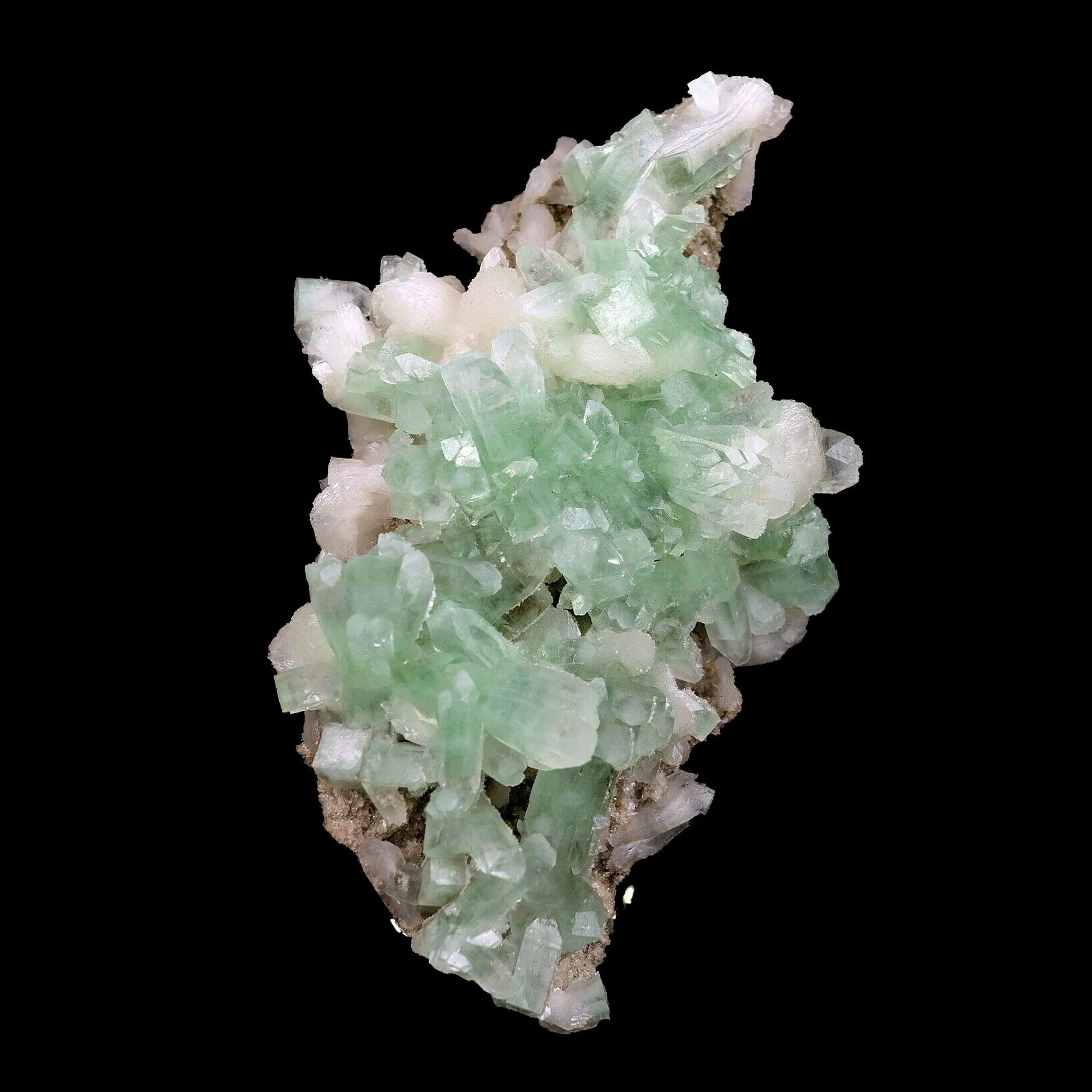 Apophyllite green crystal with Stilbite Natural Mineral Specimen - image 1