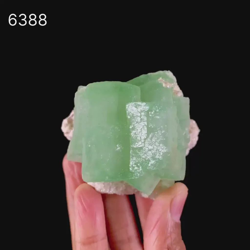 Apophyllite Green Cube on Chalcedony Natural Mineral Specimen - image 6