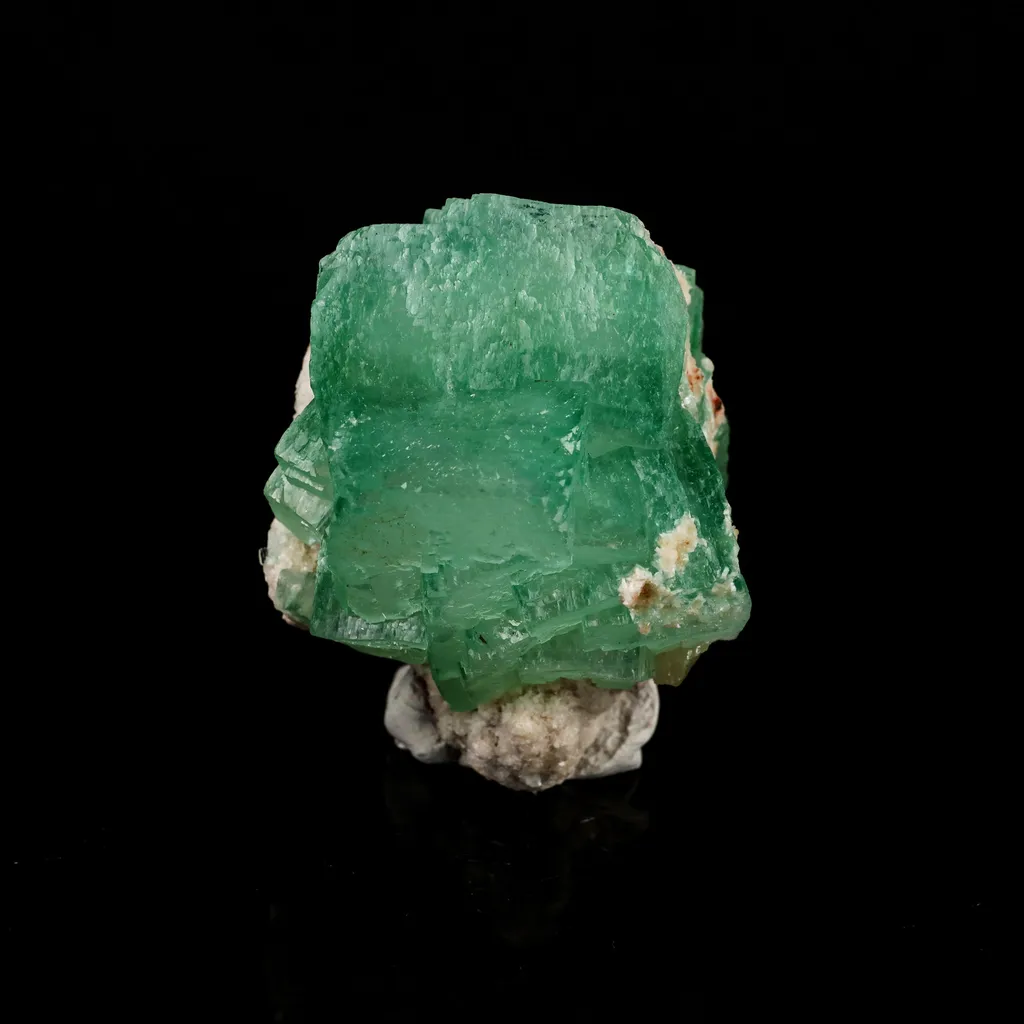 Apophyllite Green Cube on Chalcedony Natural Mineral Specimen image