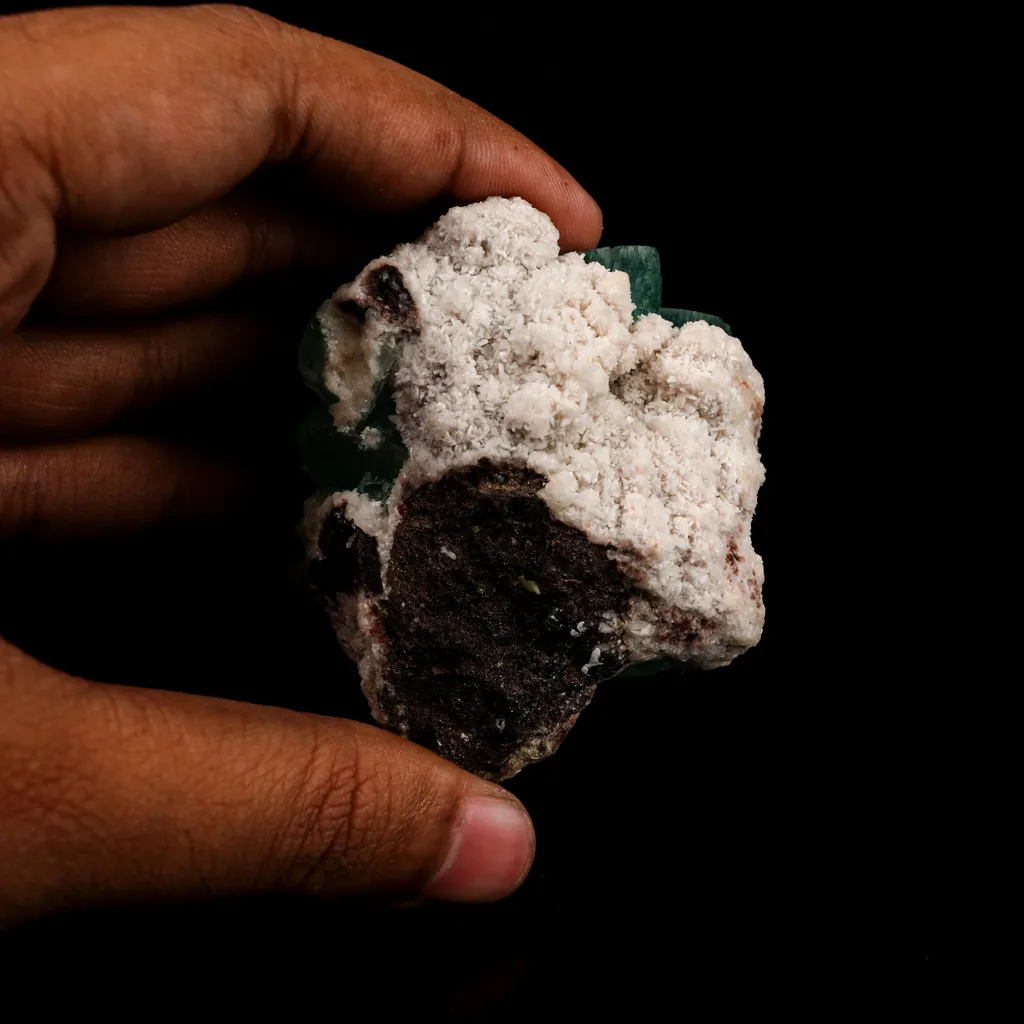 Apophyllite Green Cube on Chalcedony Natural Mineral Specimen - image 4