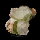 Apophyllite green cube with Heulandite Natural Mineral Specimen - image 1