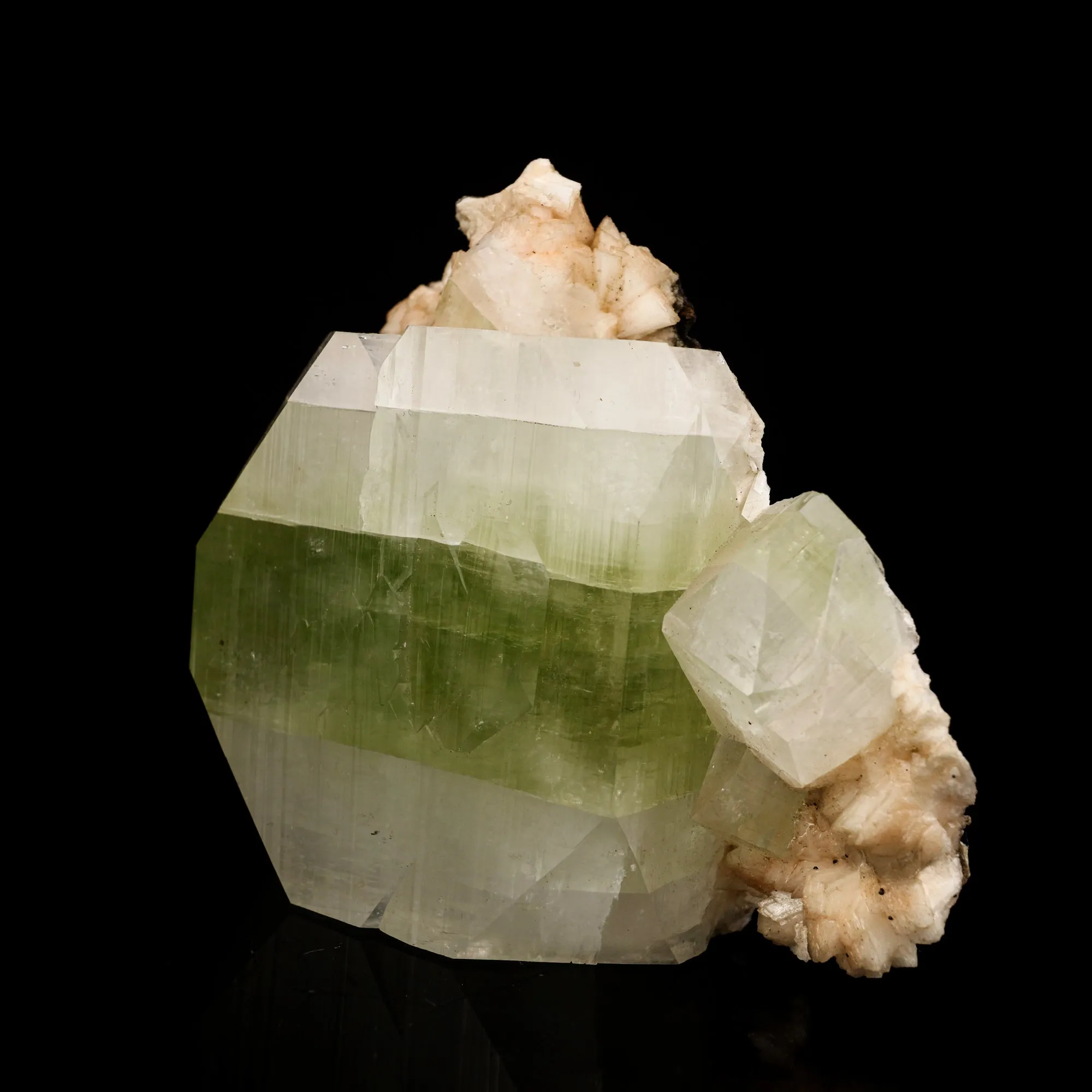 Apophyllite green cube with Heulandite Natural Mineral Specimen - image 3