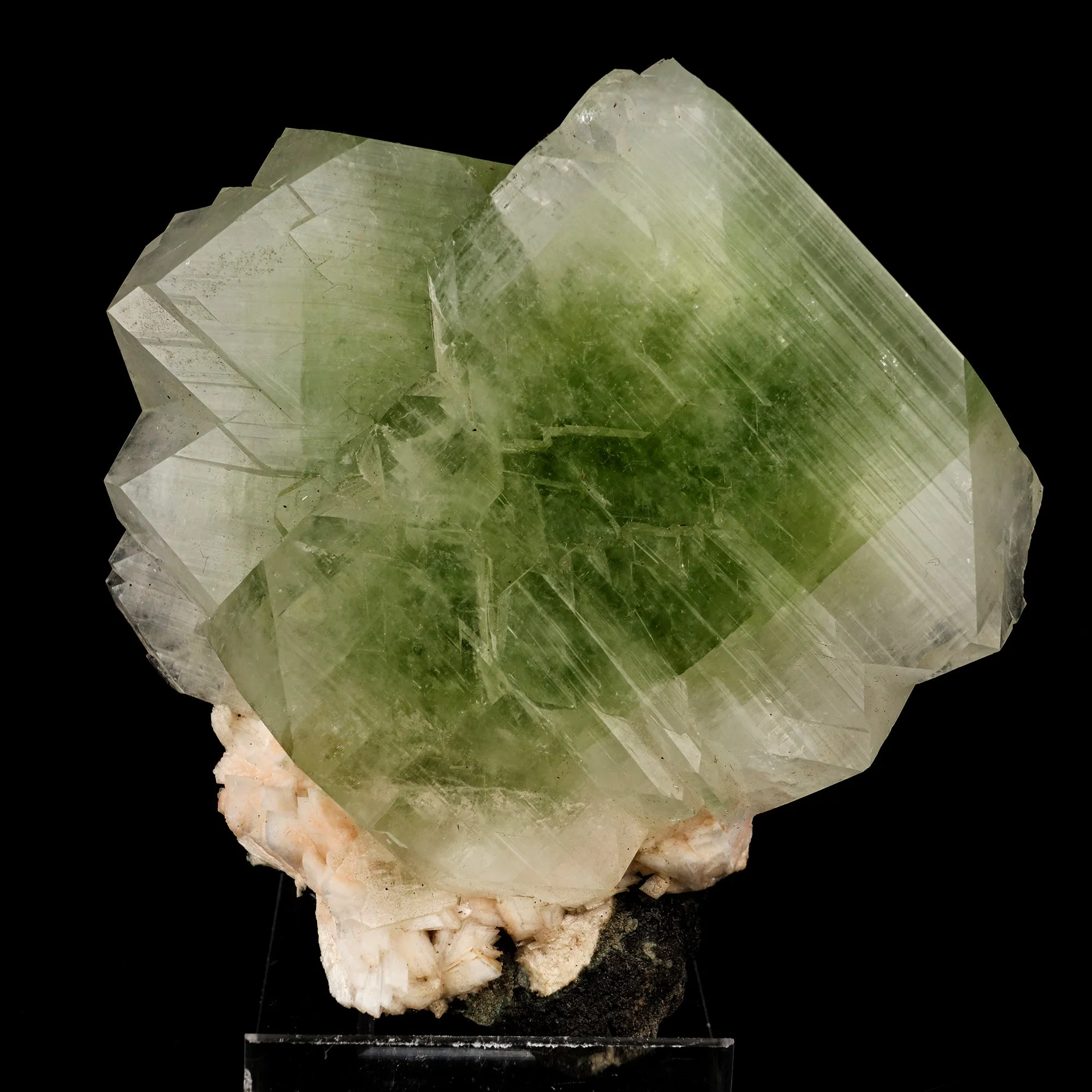 Apophyllite green cube with Heulandite Natural Mineral Specimen - image 2