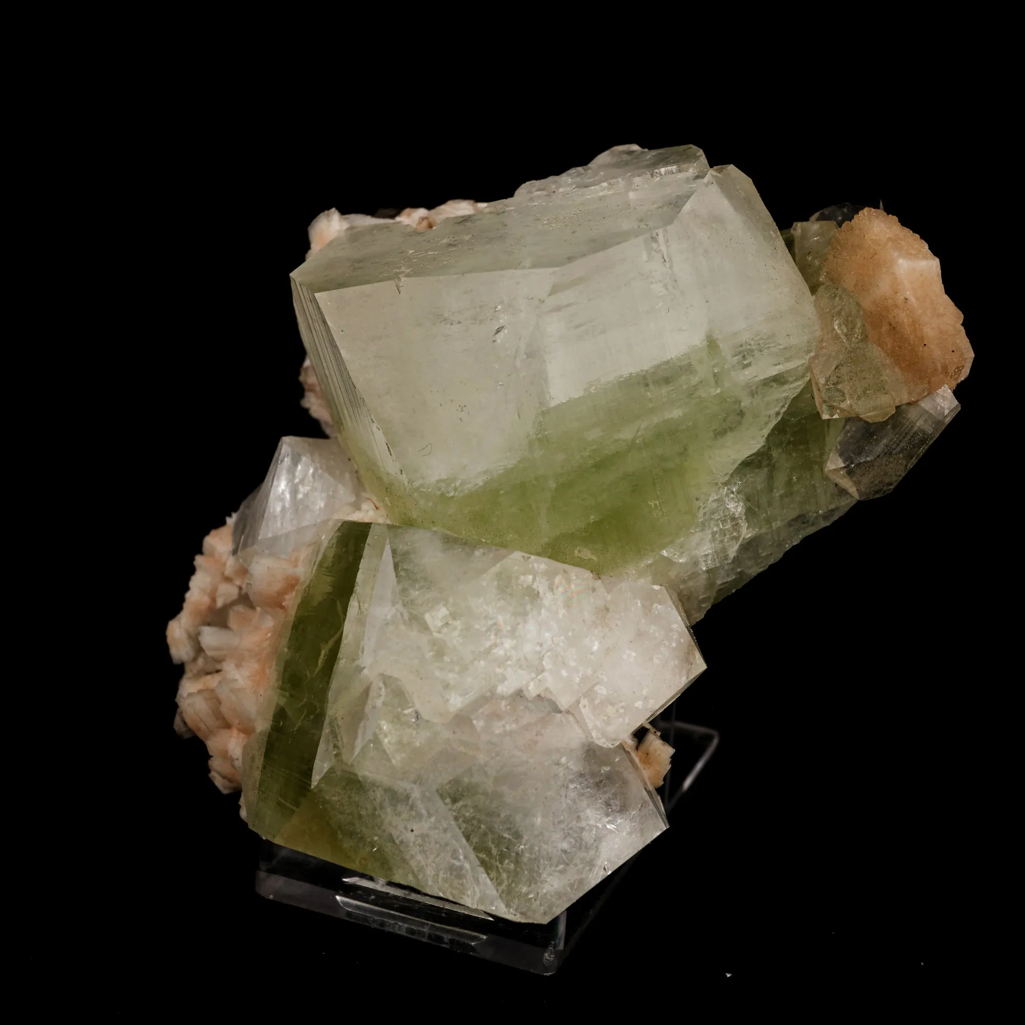 Apophyllite green cube with Heulandite Natural Mineral Specimen - image 3