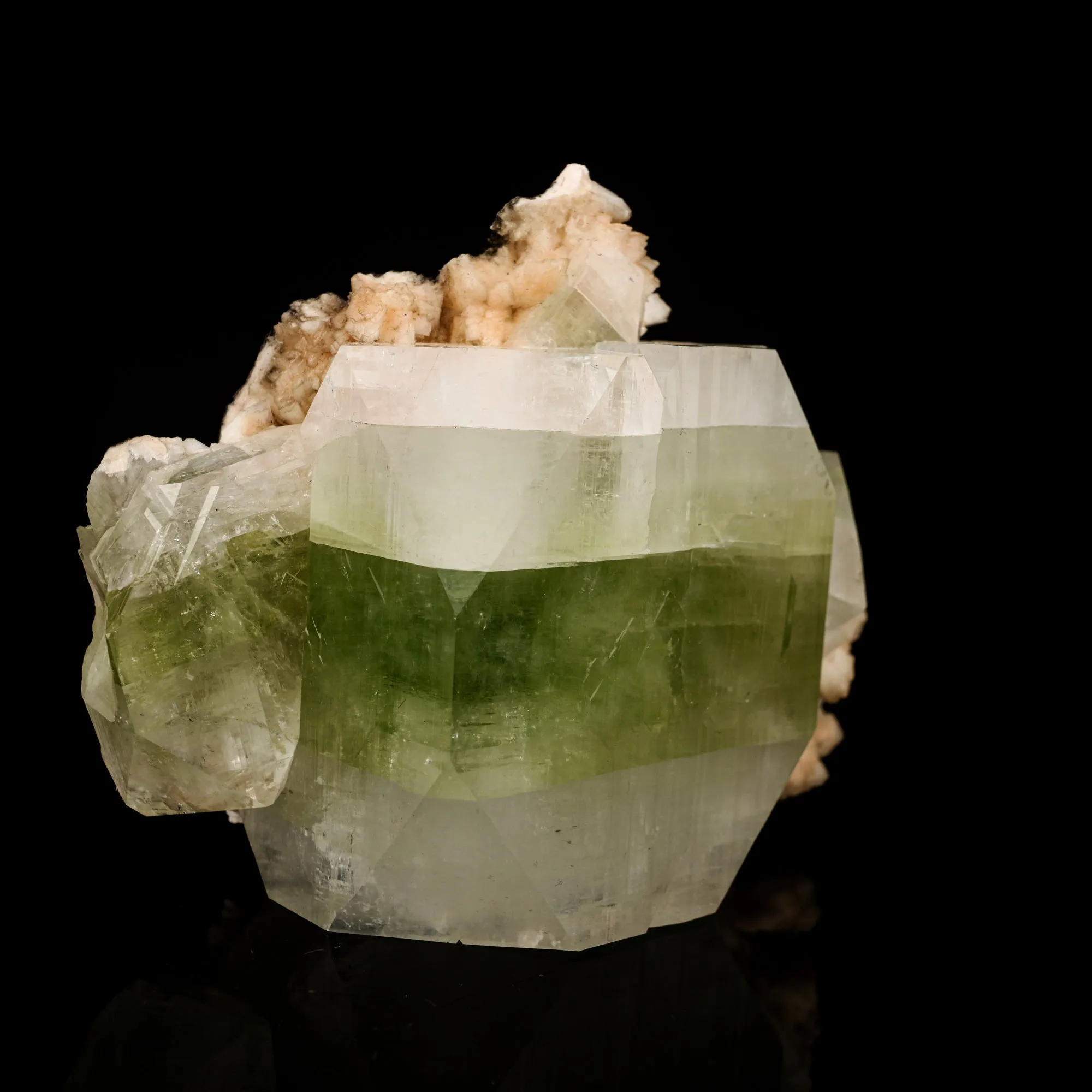 Apophyllite green cube with Heulandite Natural Mineral Specimen - image 2