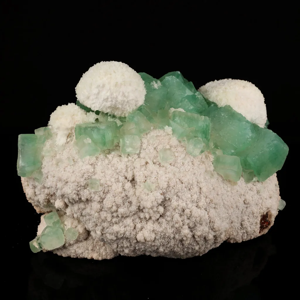 Apophyllite Green Cube with Mordenite Free Standing Natural Mineral Specimen - image 4