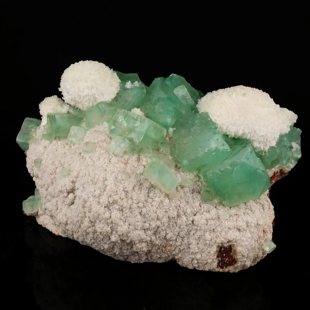 Apophyllite Green Cube with Mordenite Free Standing Natural Mineral Specimen - image 3