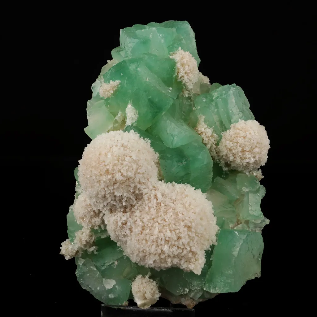 Apophyllite Green Cube with Mordenite Natural Mineral Specimen image