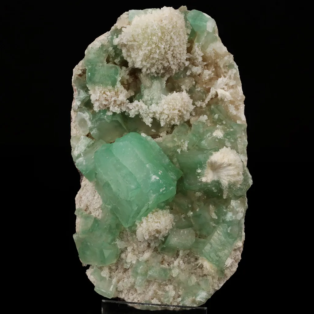 Apophyllite Green Cube with Mordenite Natural Mineral Specimen image