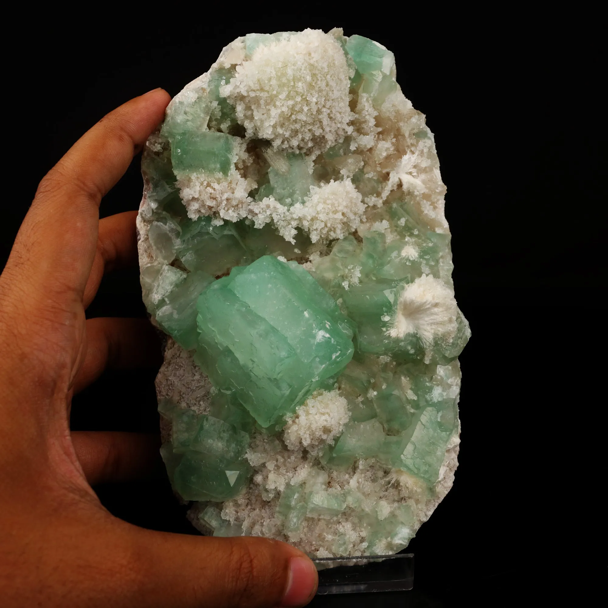Apophyllite Green Cube with Mordenite Natural Mineral Specimen - image 4