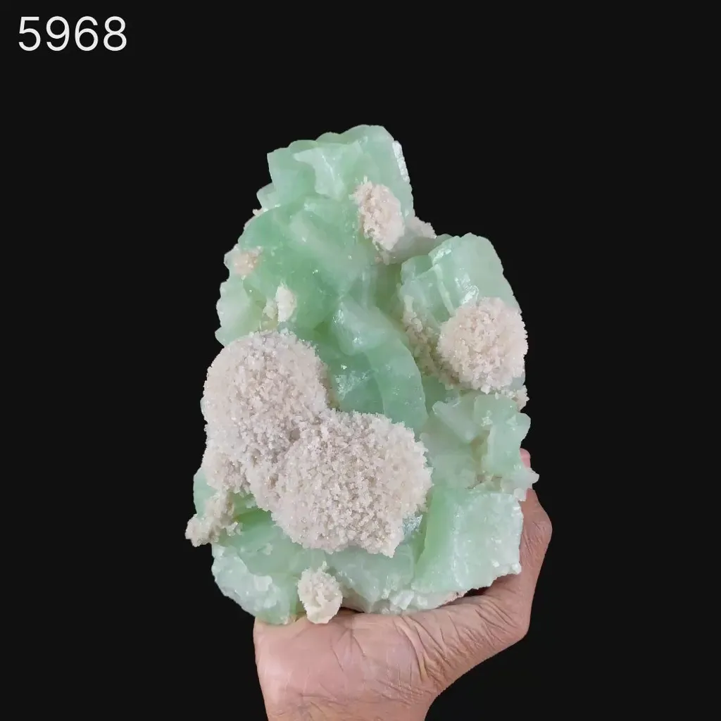Apophyllite Green Cube with Mordenite Natural Mineral Specimen - image 5
