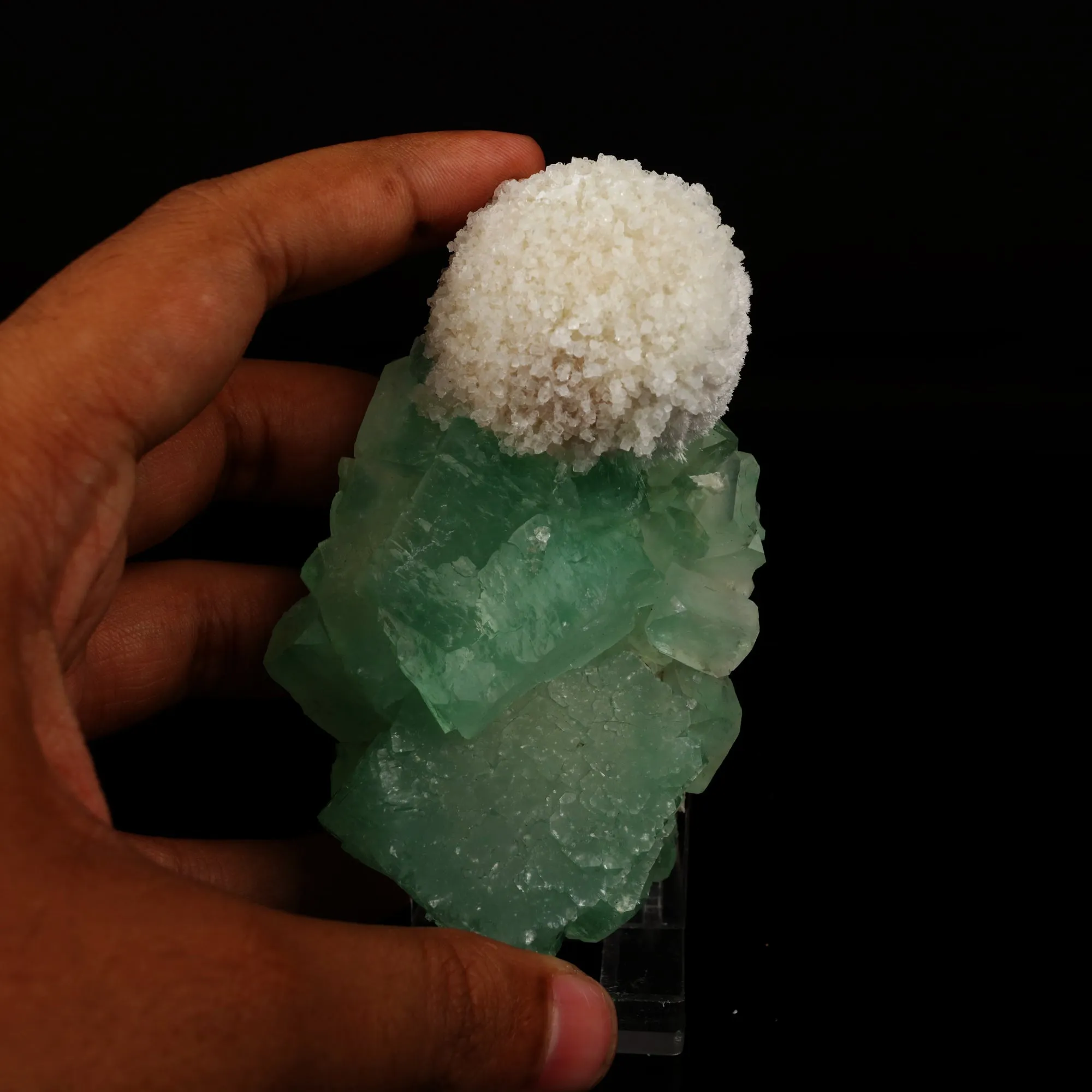 Apophyllite Green Cube with Mordenite Natural Mineral Specimen - image 4