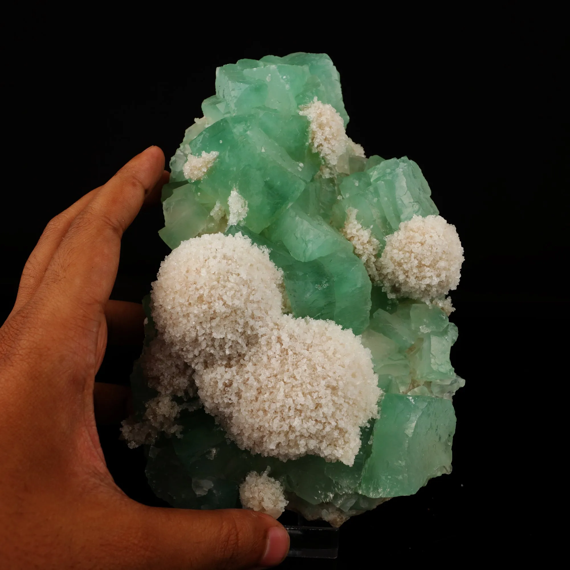 Apophyllite Green Cube with Mordenite Natural Mineral Specimen - image 4