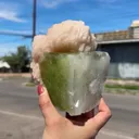 Apophyllite green cube with Stilbite Natural Mineral Specimen - image 7