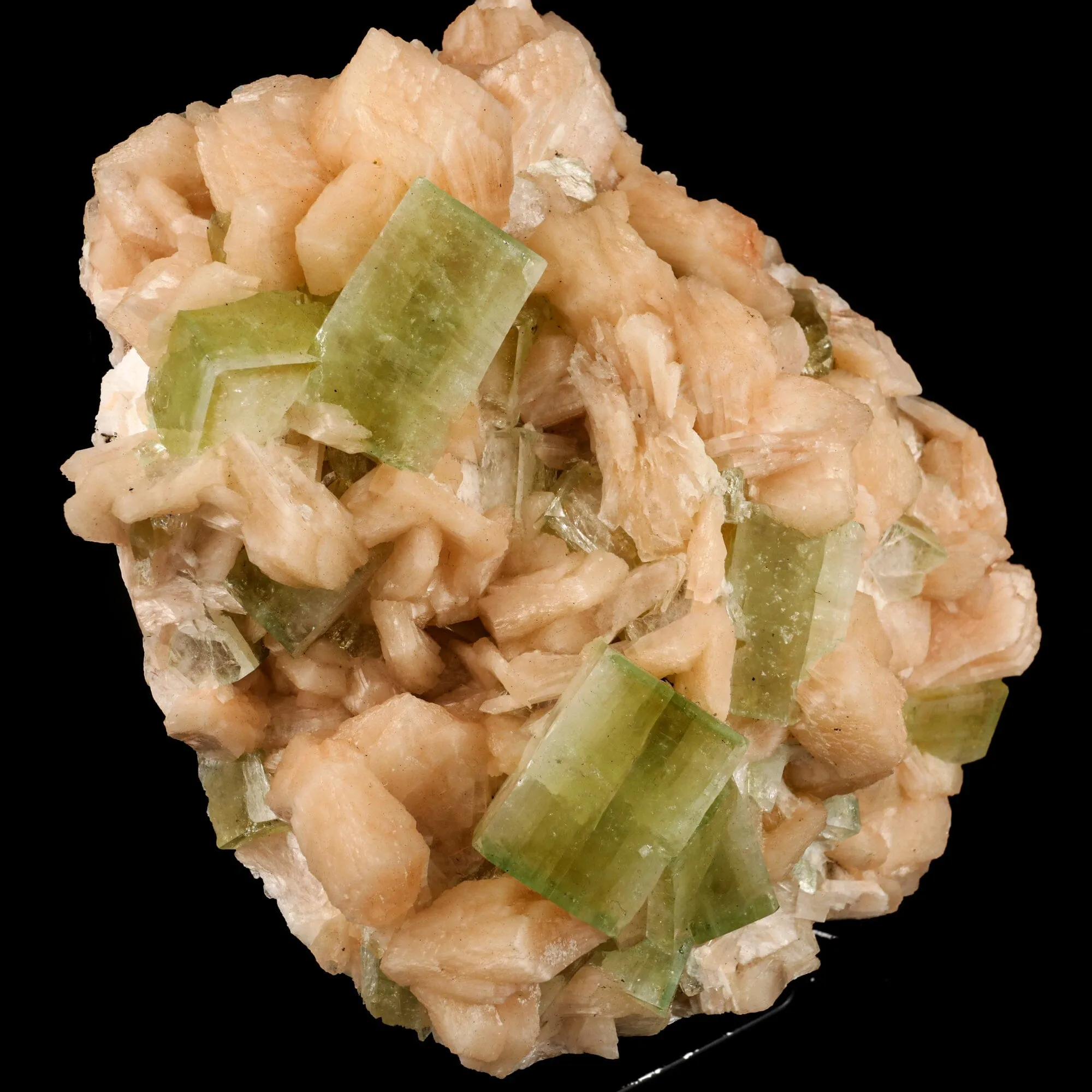 Apophyllite green cube with Stilbite Natural Mineral Specimen - image 2