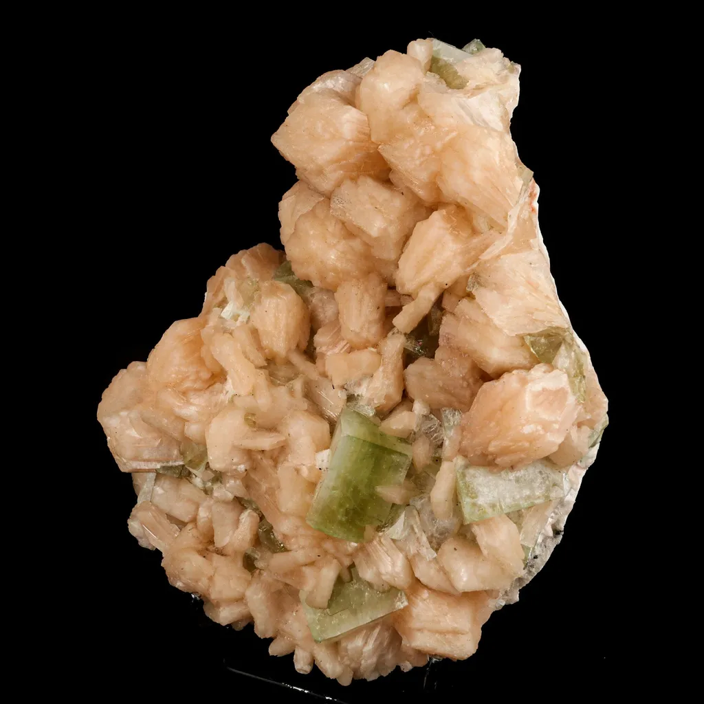 Apophyllite green cube with Stilbite Natural Mineral Specimen - image 2