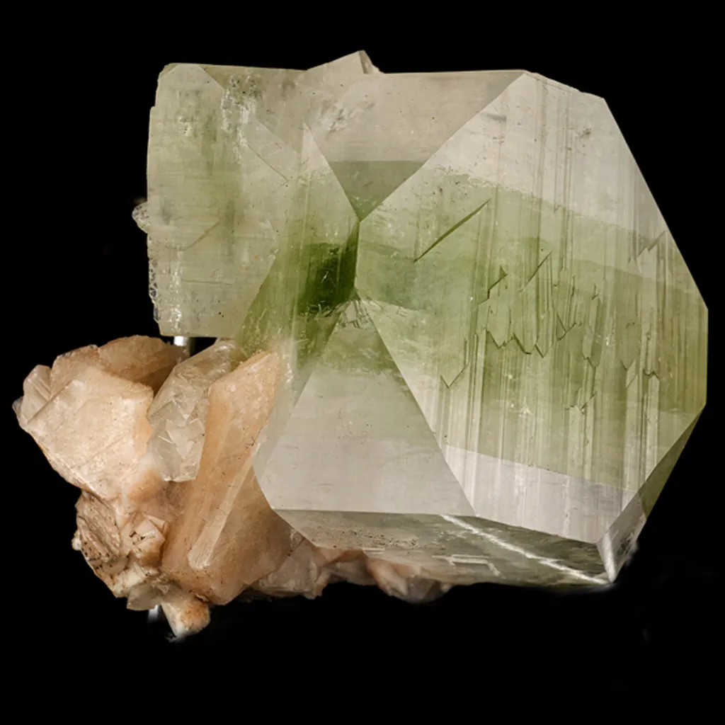 Apophyllite green cube with Stilbite Natural Mineral Specimen - image 3