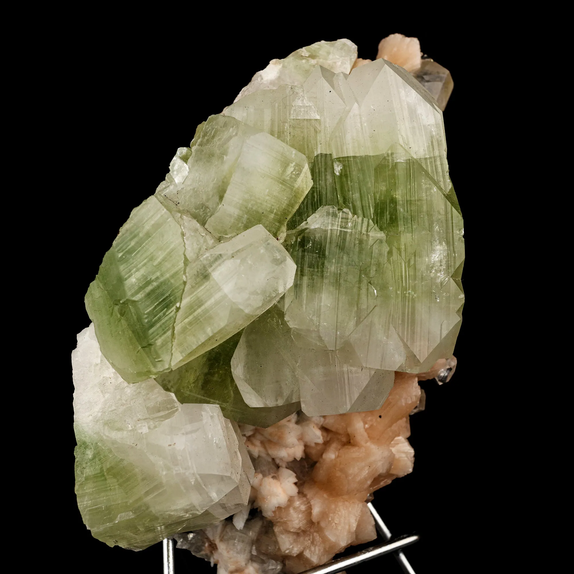 Apophyllite green cube with Stilbite Natural Mineral Specimen - image 3