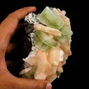 Apophyllite green cube with Stilbite Natural Mineral Specimen - image 4