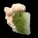 Apophyllite green cube with Stilbite Natural Mineral Specimen - image 4