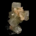 Apophyllite green cube with Stilbite Natural Mineral Specimen - image 2