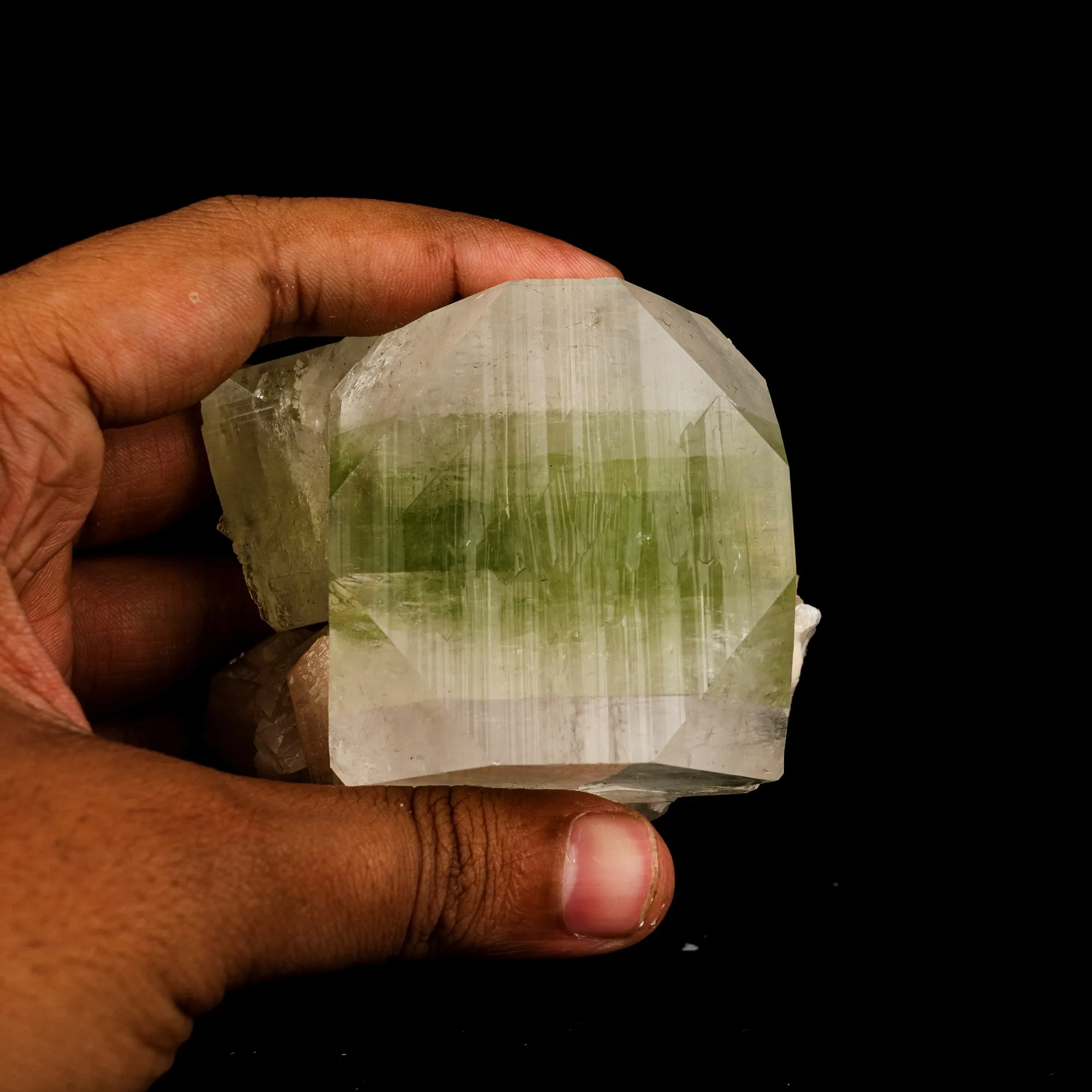 Apophyllite green cube with Stilbite Natural Mineral Specimen - image 4