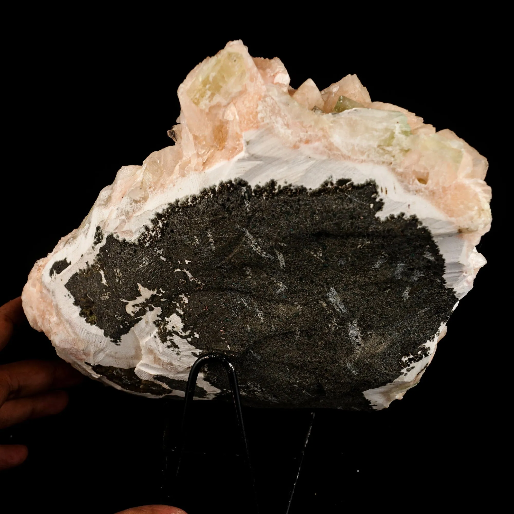 Apophyllite green cube with Stilbite Natural Mineral Specimen - image 5